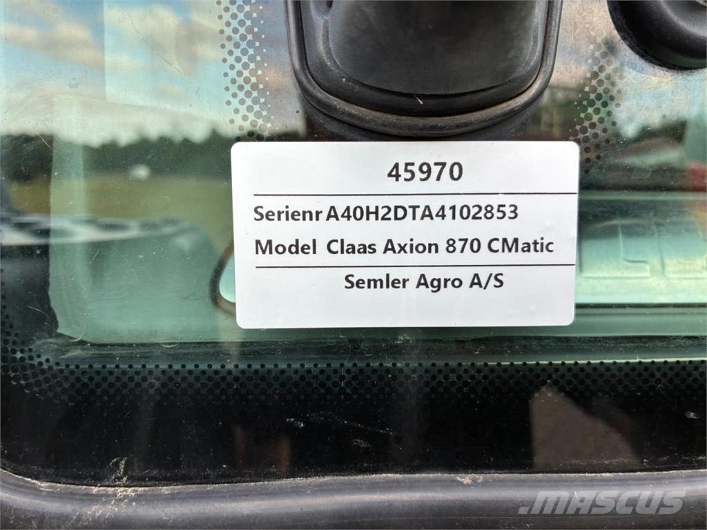 CLAAS AXION 870 拖拉机/农用车