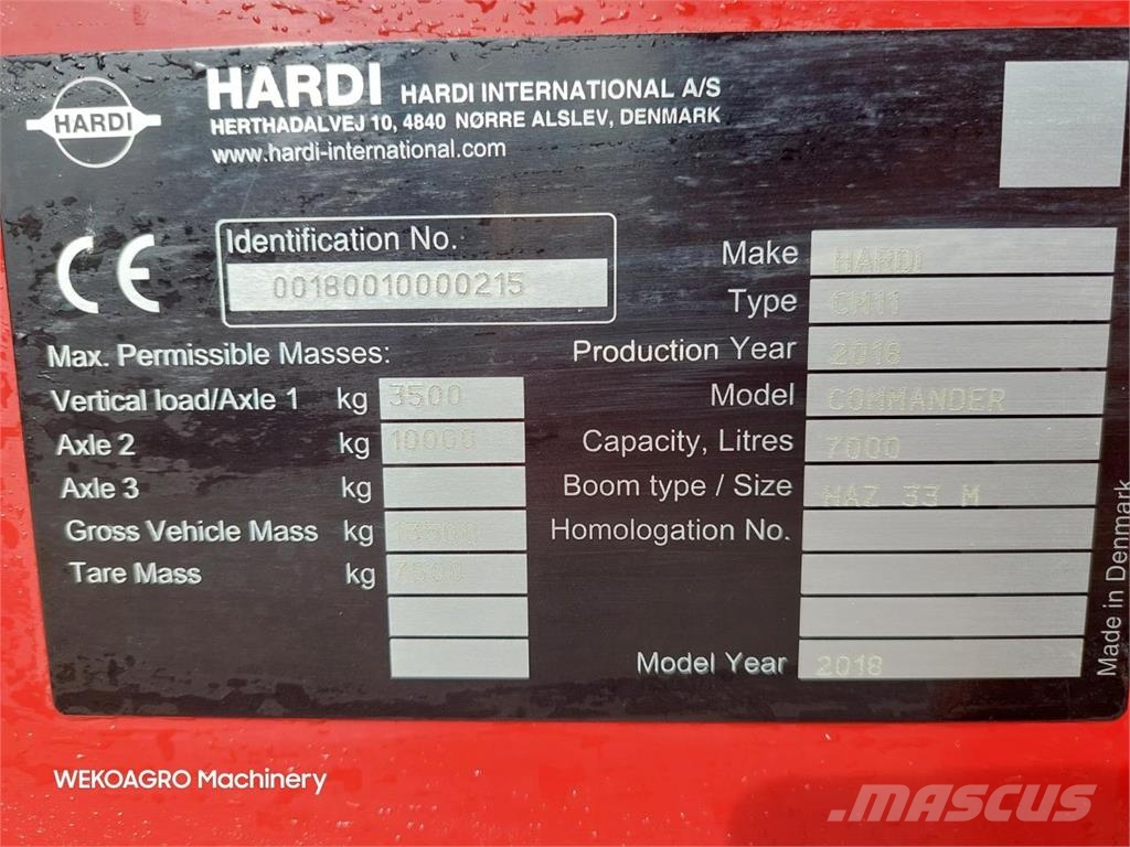 Hardi Commander 7000i - 36 m Twin Pulverizadores rebocados
