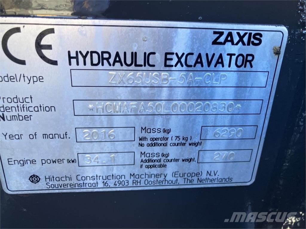 Hitachi ZX65USB-5A Escavatori cingolati