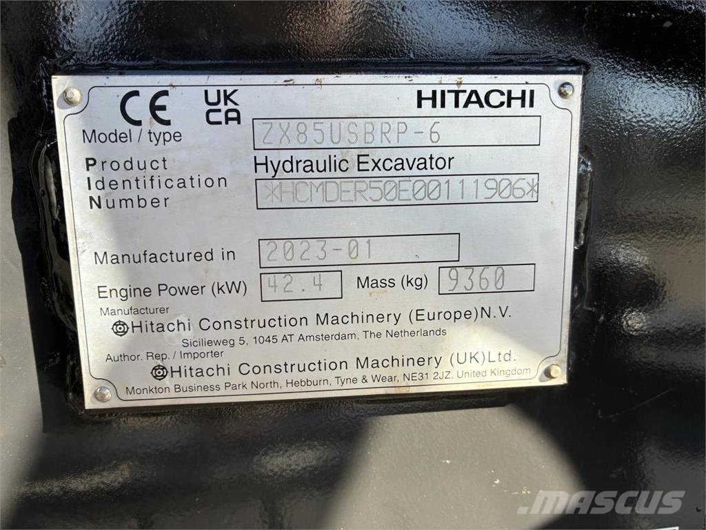 Hitachi ZX85USB-6 Escavatori cingolati