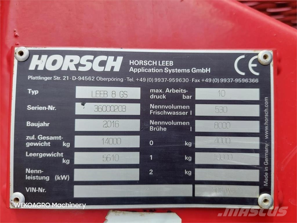 Horsch Leeb 8 GS - 24-36m med GPS الرشاشات