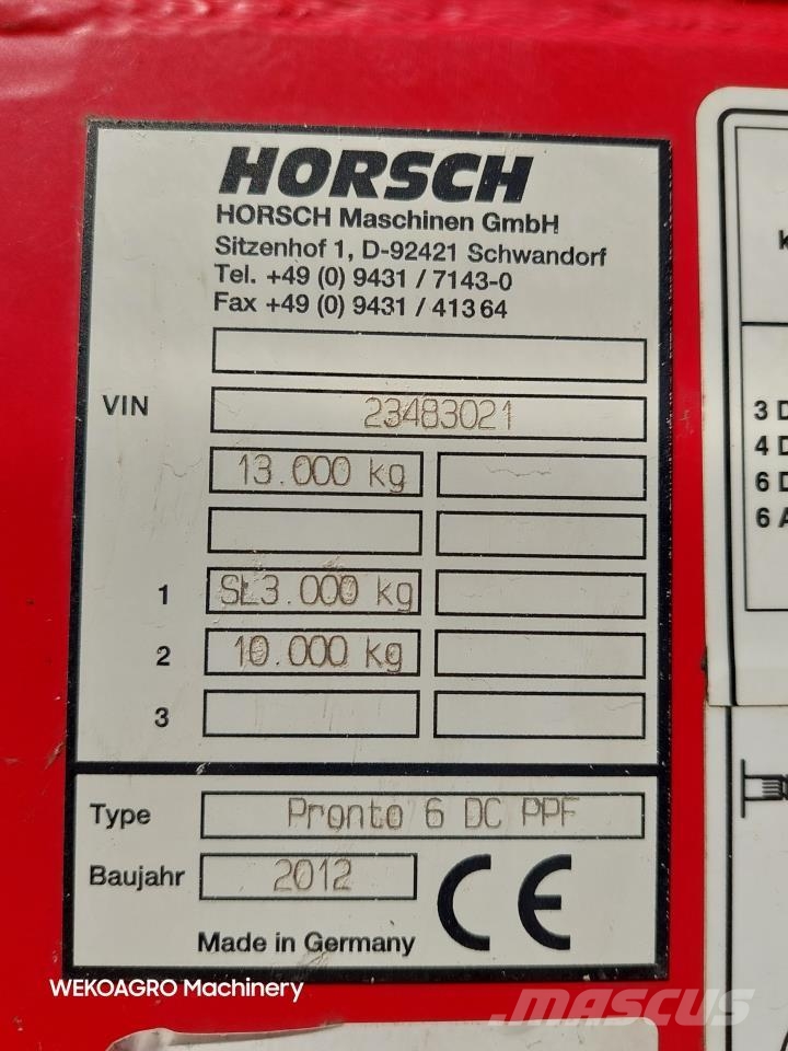 Horsch Pronto 6 DC PPF Сівалки