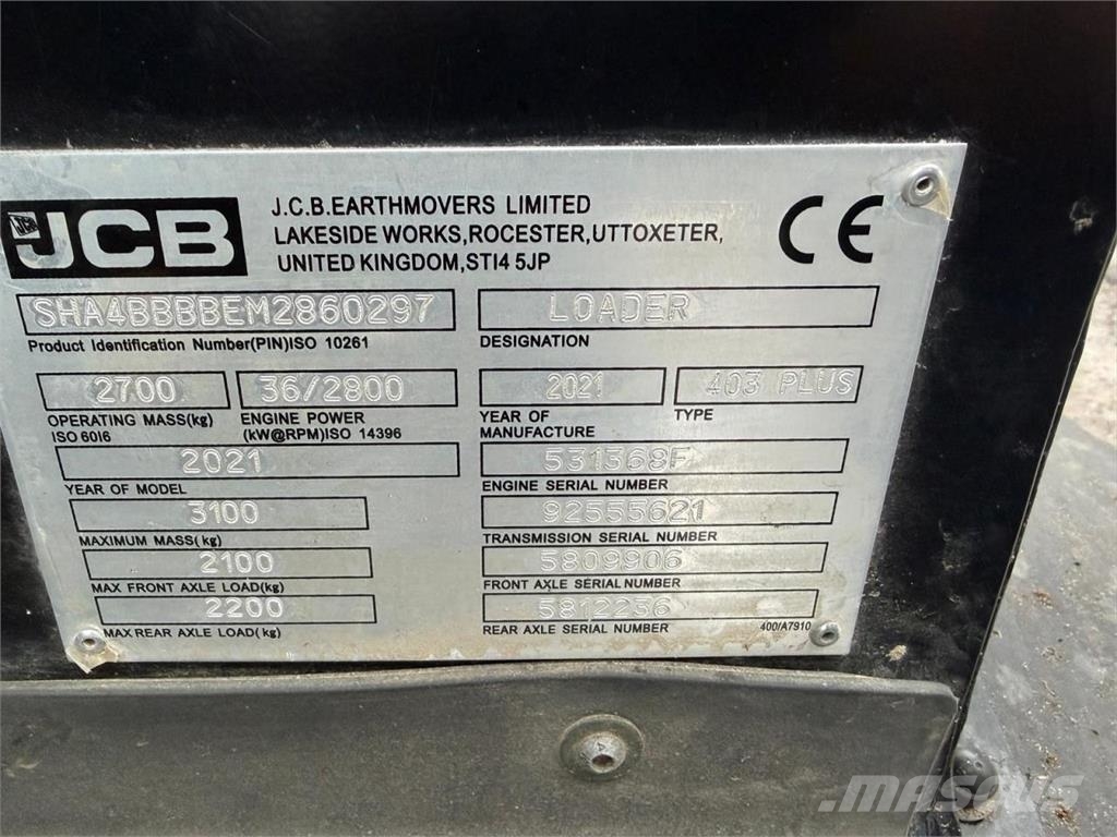 JCB 403 PLUS Incarcator pe pneuri