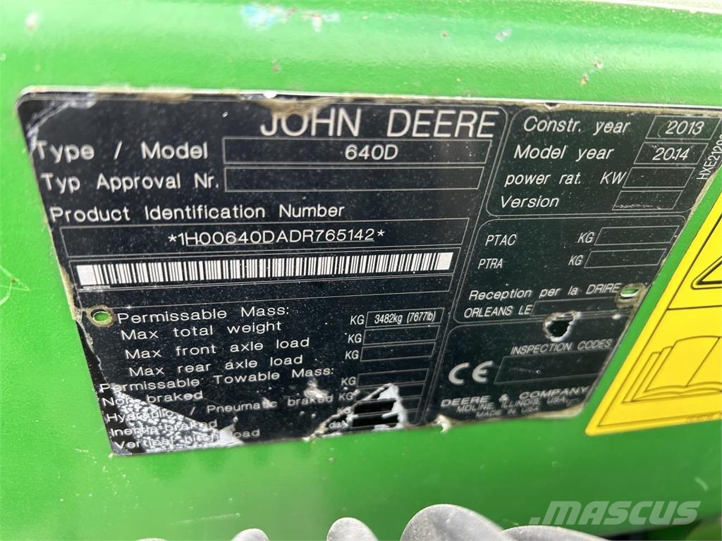 John Deere 640D Жатки