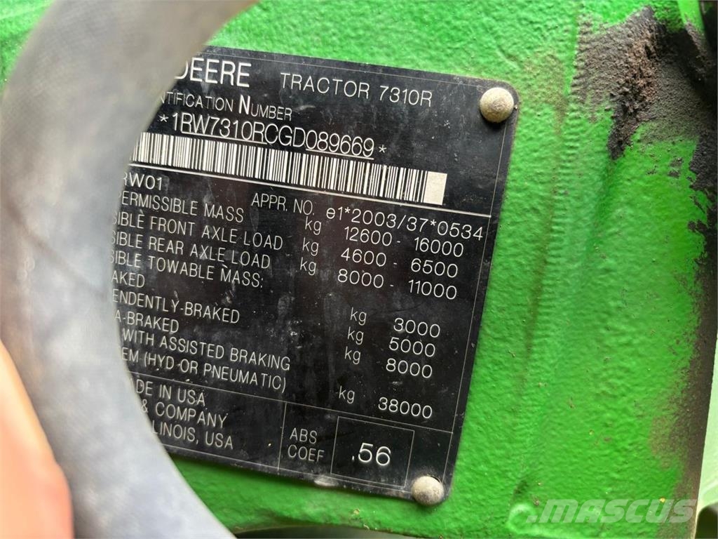 John Deere 7310R 트랙터