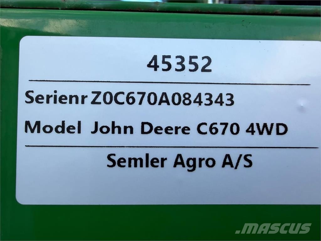 John Deere C670 Maaidorsmachines