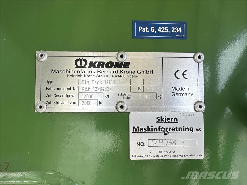 Krone BIG PACK 12130 Kanttipaalaimet