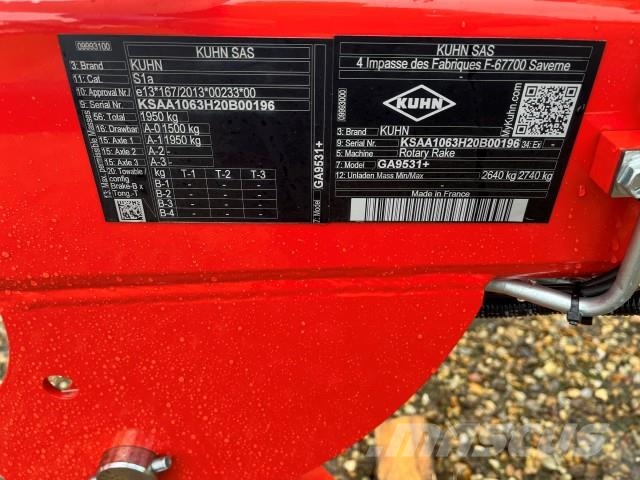 Kuhn GA9531 + Pöyhimet ja haravat