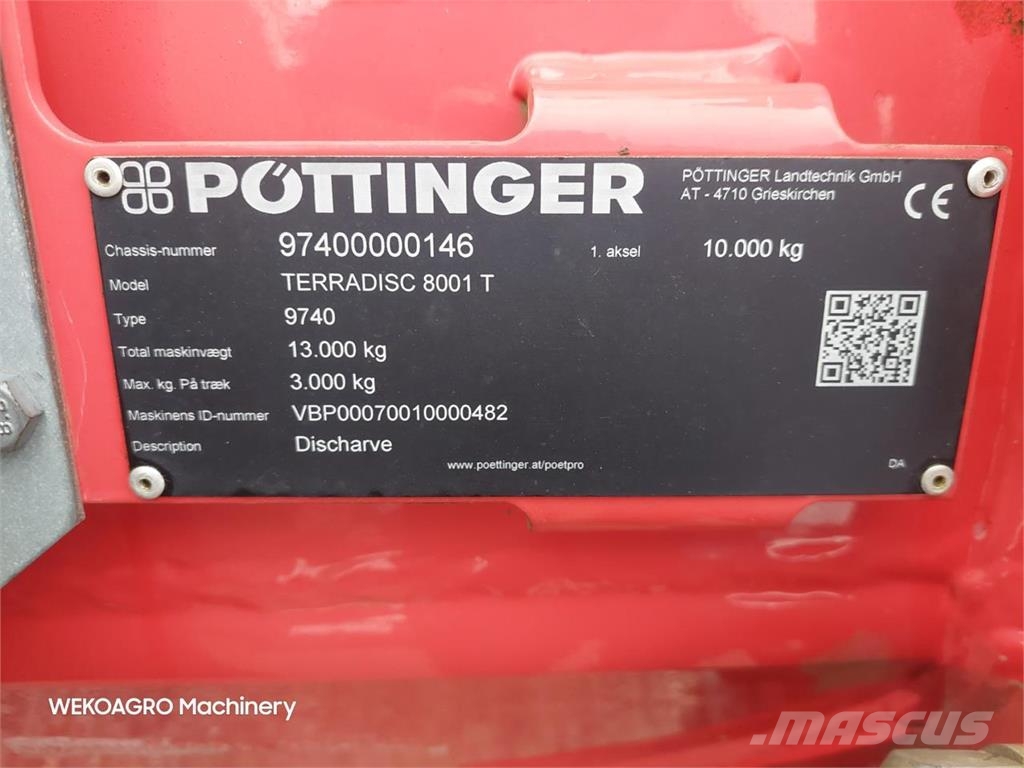 Pöttinger Terradisc 8001 T Disku lobītāji/ecēšas