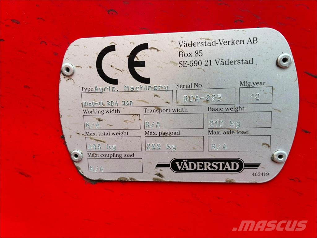 Väderstad CULTUS 500 MED FRØSÅNINGUDSTYR Brány