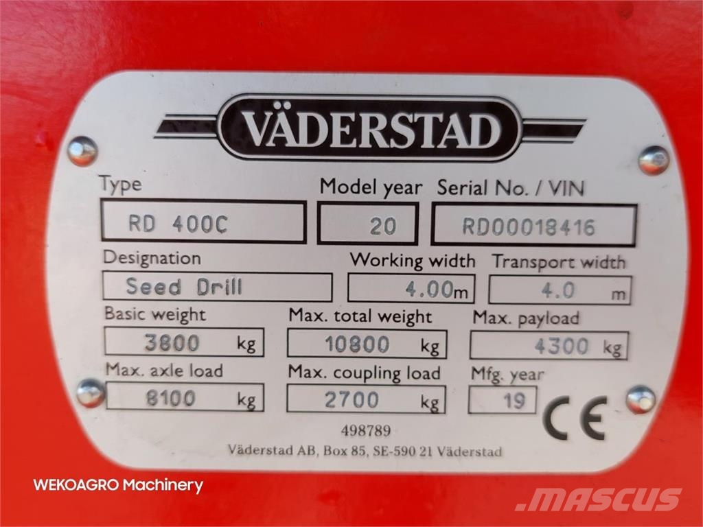 Väderstad Rapid 400 C E-Service med IPAD Zaaimachines