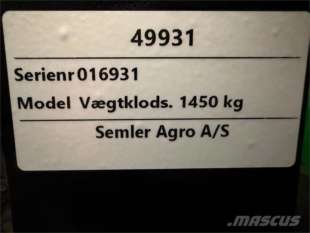  VÆGTKLODS 1450 ملحقات أخرى للجرارات