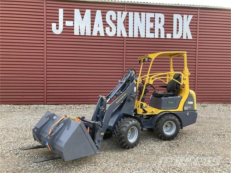 Eurotrac W11 med lang arm, skovl og gafler Minilæsser - knækstyret