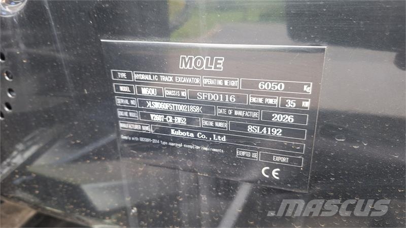Mole m60zt fabriks ny Міні-екскаватори < 7т