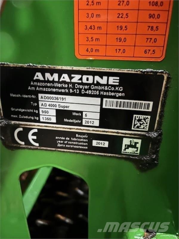 Amazone AD/KE 4000 مثاقيب مدمجة