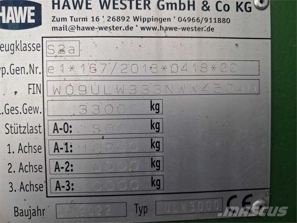 Hawe ULW 3000 Grain / Silage Trailers