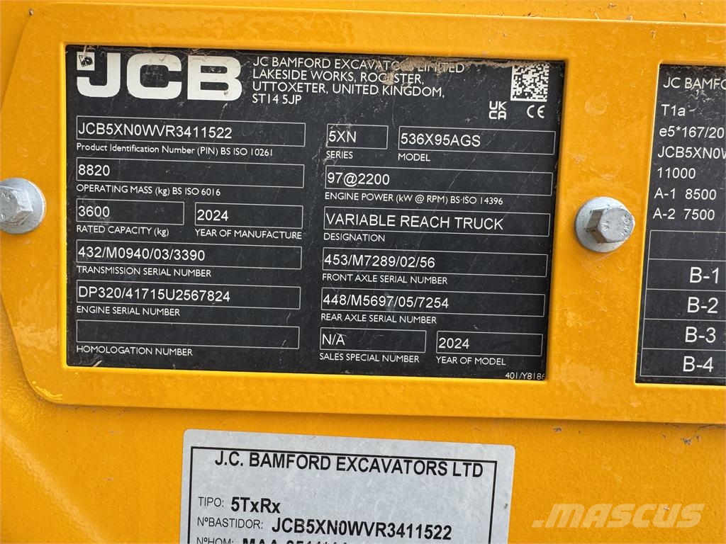 JCB 536.95 Teleskopiniai krautuvai žemės ūkiui