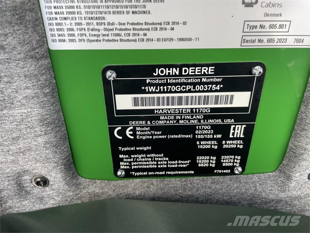 John Deere 1170G 收割机