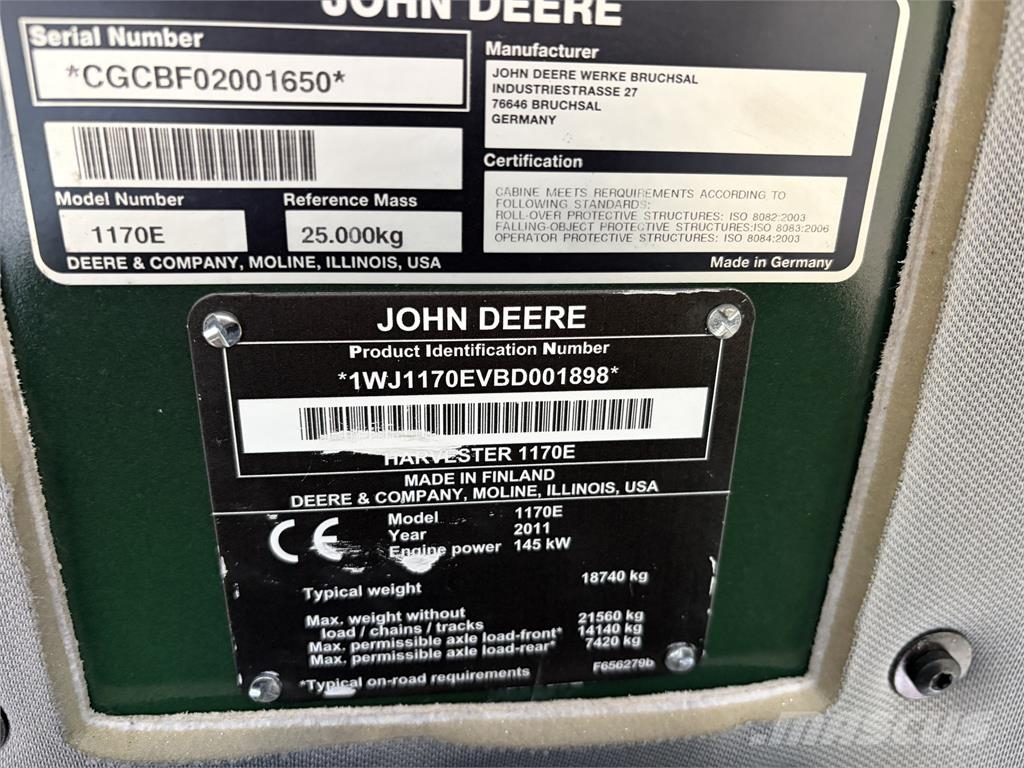 John Deere 1170E Harvesterji