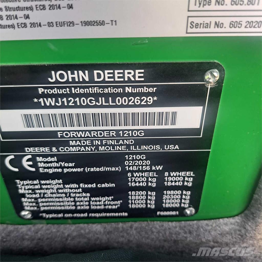 John Deere 1210G 원목 포워더