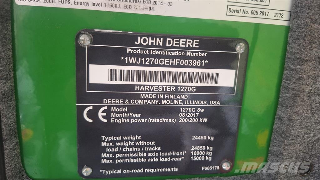 John Deere 1270G Θεριζοαλωνιστικές μηχανές