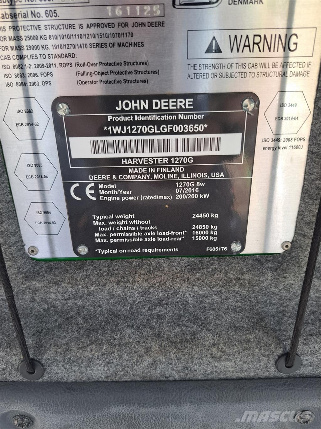 John Deere 1270G Harwestery