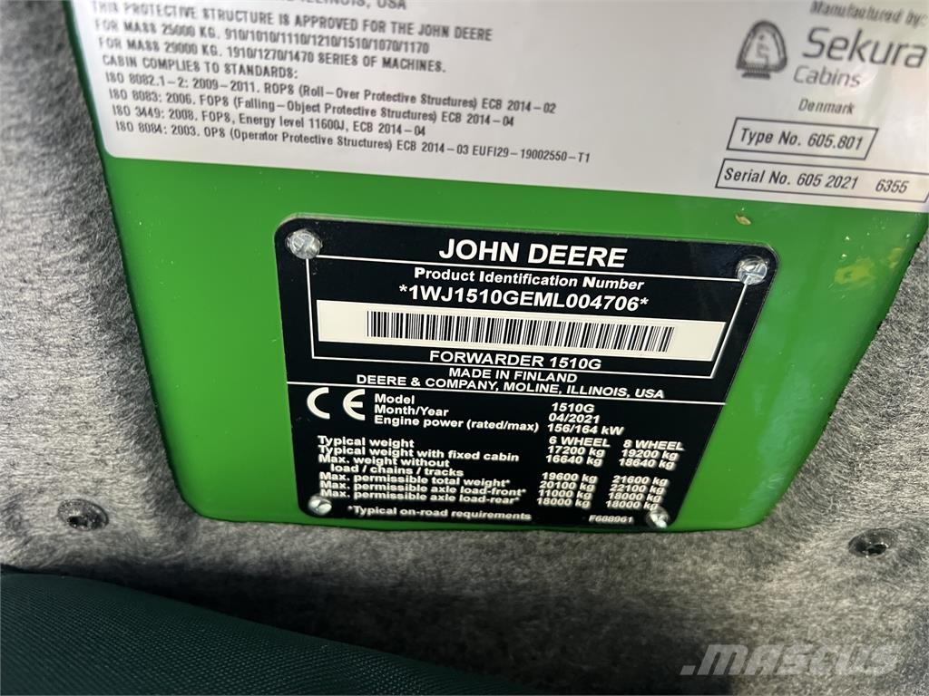 John Deere 1510G Forwarder