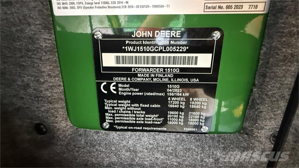 John Deere 1510G Forwarder