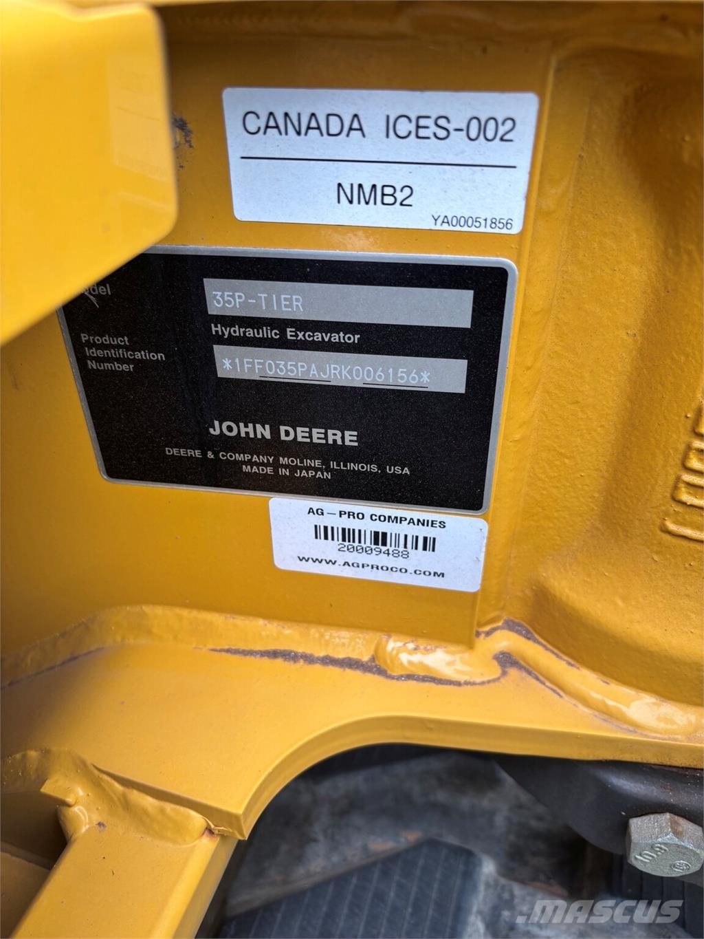 John Deere 35 P Mini rýpadla < 7t