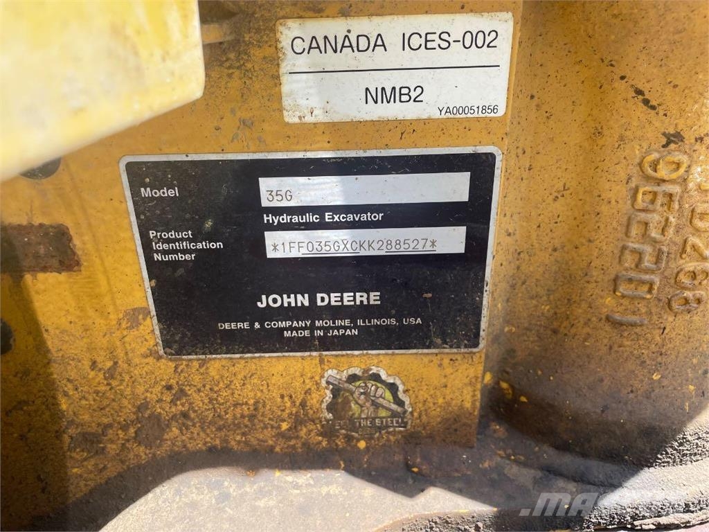 John Deere 35G Mini rýpadla < 7t