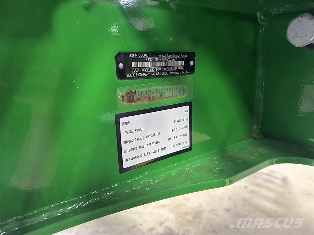 John Deere 400R Haagispritsid