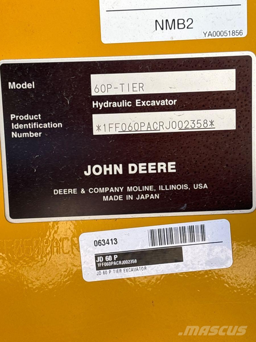 John Deere 60 P حفارات صغيرة أقل من 7 طن (حفارات صغيرة)
