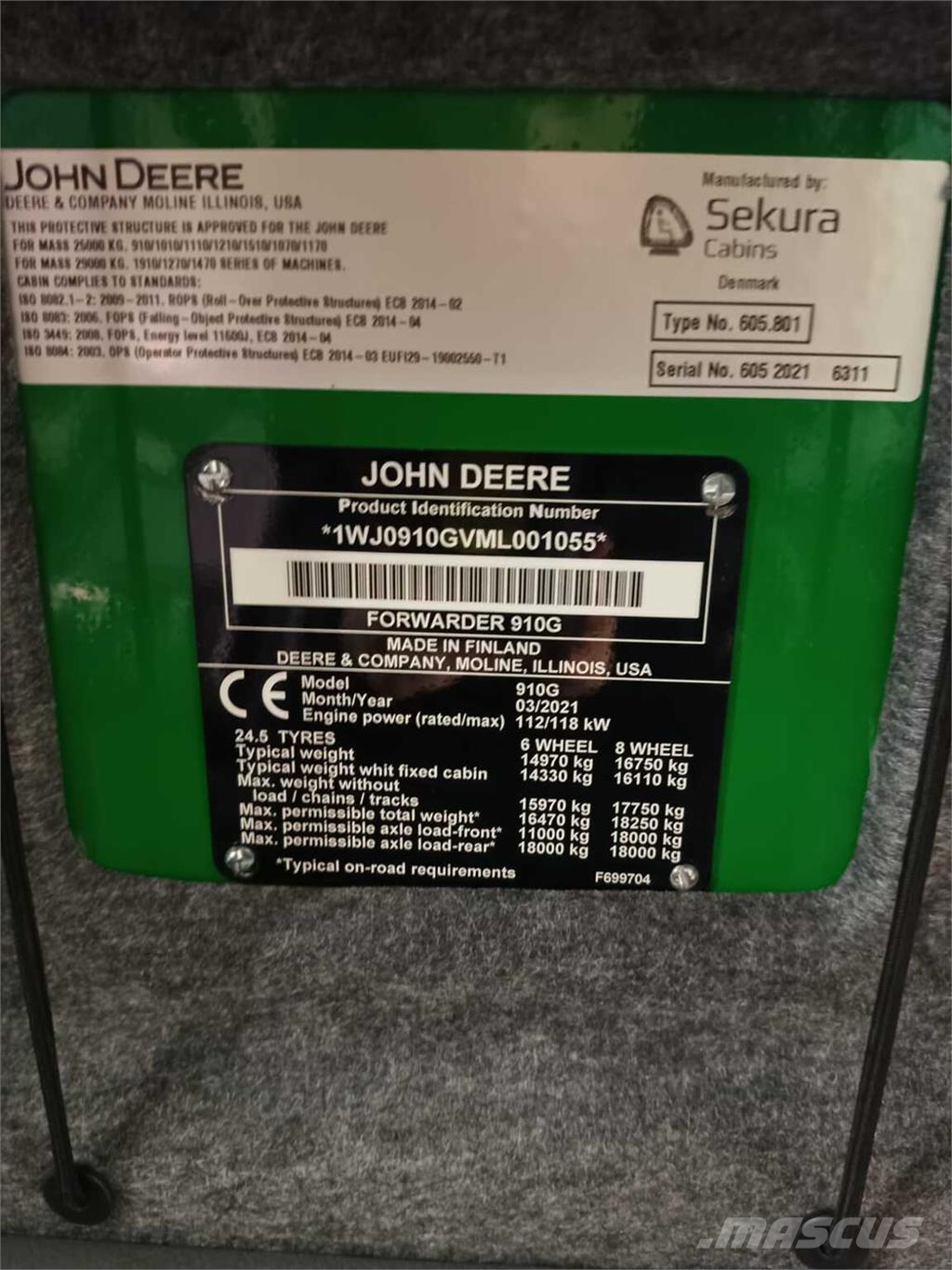 John Deere 910G Forwarderid