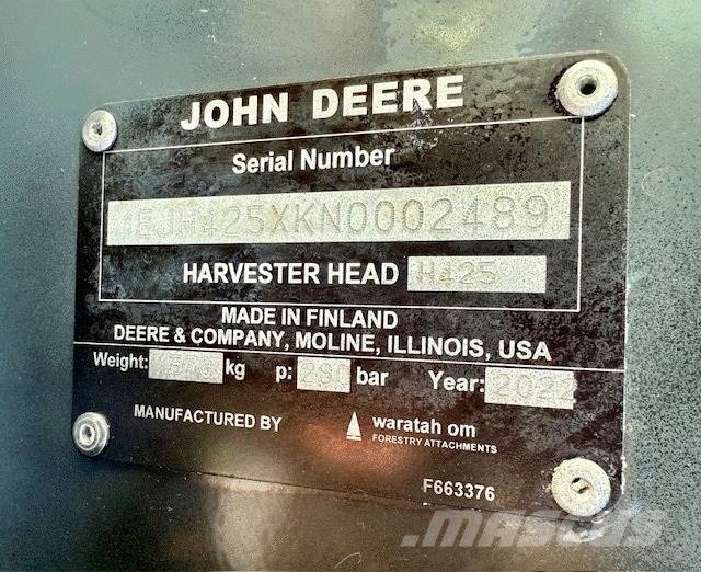 John Deere H425 하비스터 헤드