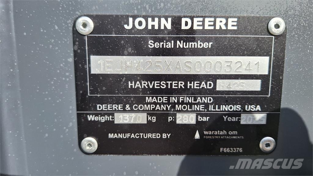 John Deere H425 Demo Cabeçotes de harvester