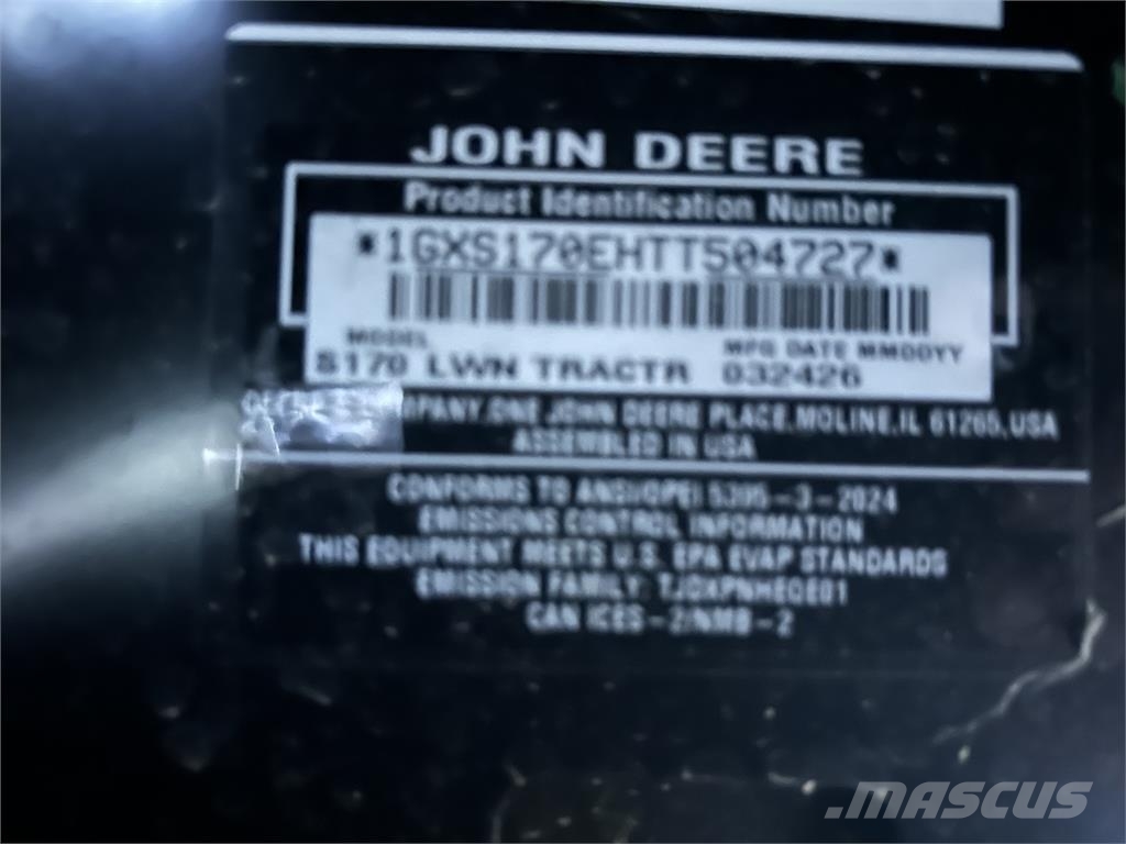 John Deere S170 Traktorske kosilice