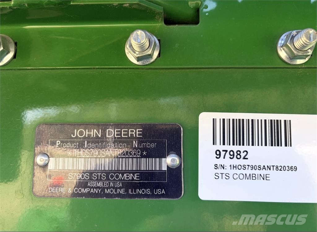 John Deere S790 Mejetærskere