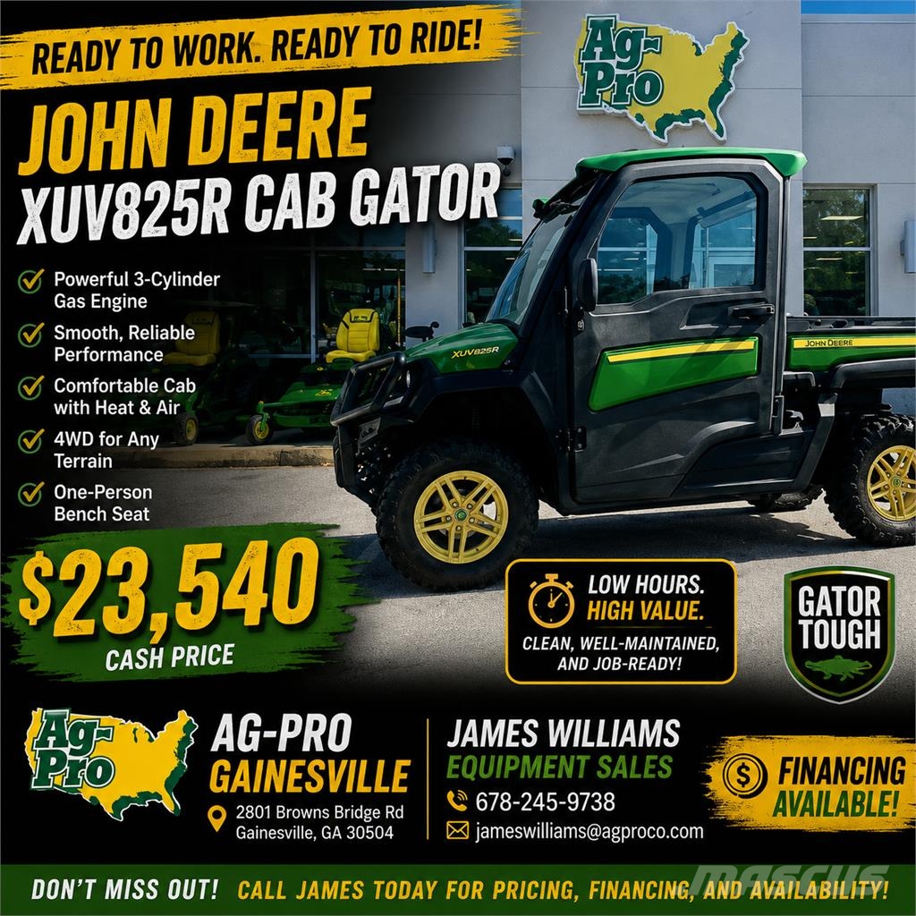 John Deere XUV835R Premium Cab ماكينات منفعة عامة