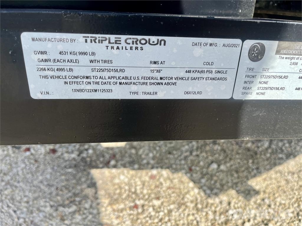 Triple Crown D6x12LRD - Dump Trailer Yleisperävaunut