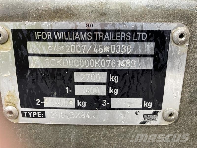 Ifor Williams GX 84 Maskintrailer med rampe og mange bindeøjer Otros remolques
