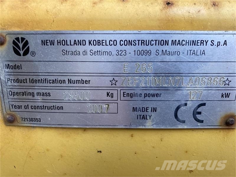 New Holland E 265 LC Kipbart planerblad og graveskovl حفارات زحافة