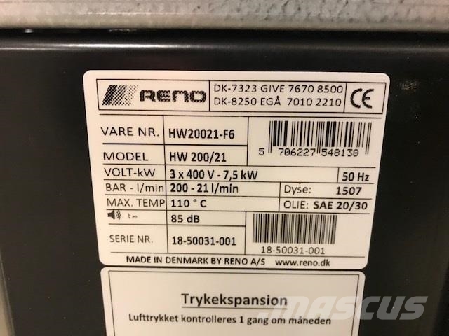 Reno HW200/21 Geyser M8 - Med påbygget slangetromle High pressure cleaner