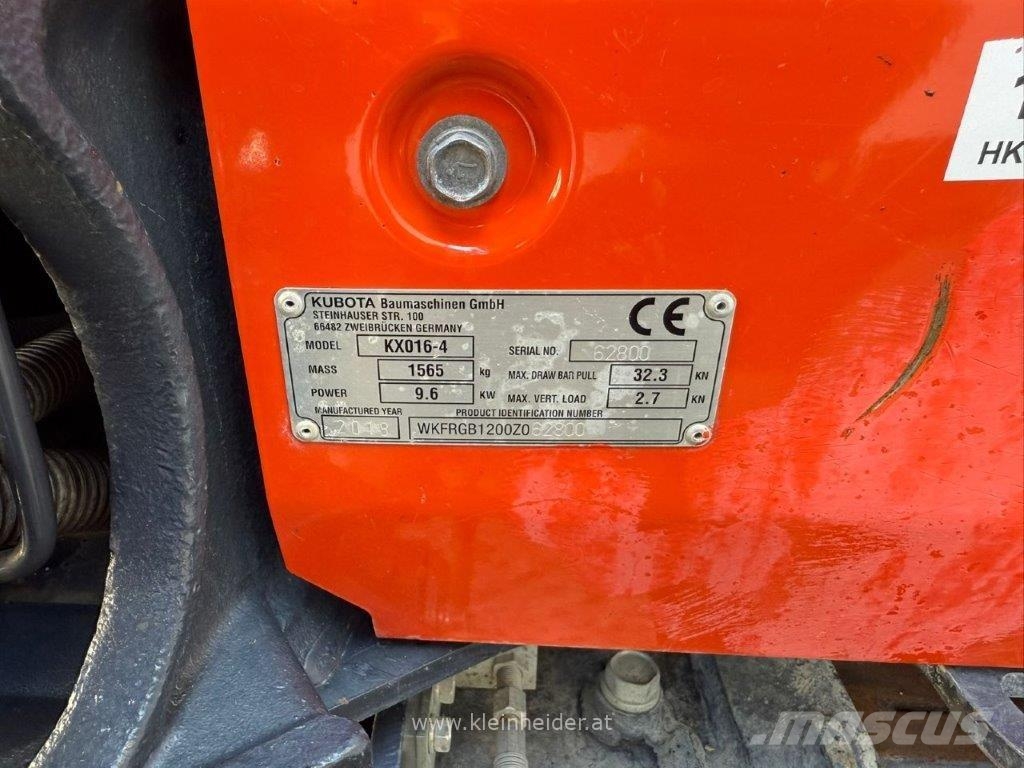 Kubota KX 016-4 canopy Εκσκαφάκι (διαβολάκι) < 7t
