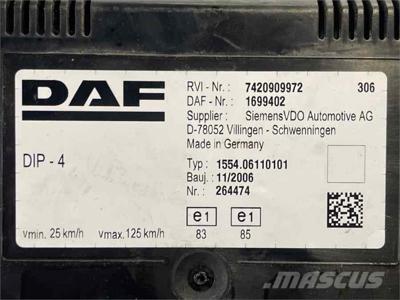 DAF ICL INSTRUMENT 1699402 Kabinos ir salonai
