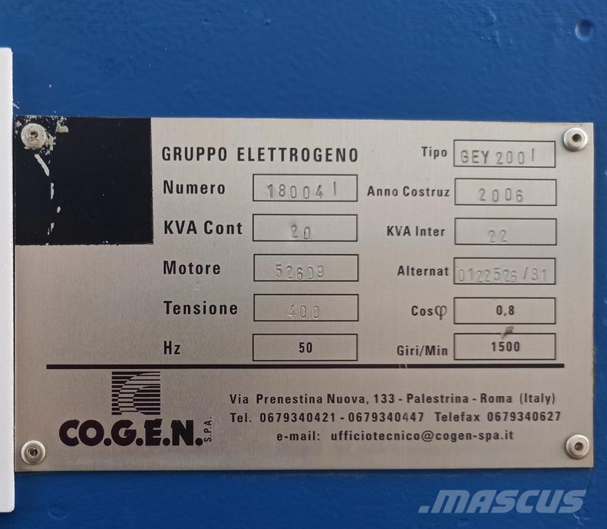 CO.G.E.N. GEY 200I Autres générateurs