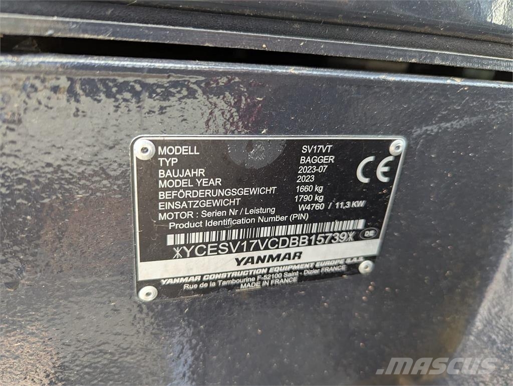 Yanmar SV 17 VT حفارات صغيرة أقل من 7 طن (حفارات صغيرة)