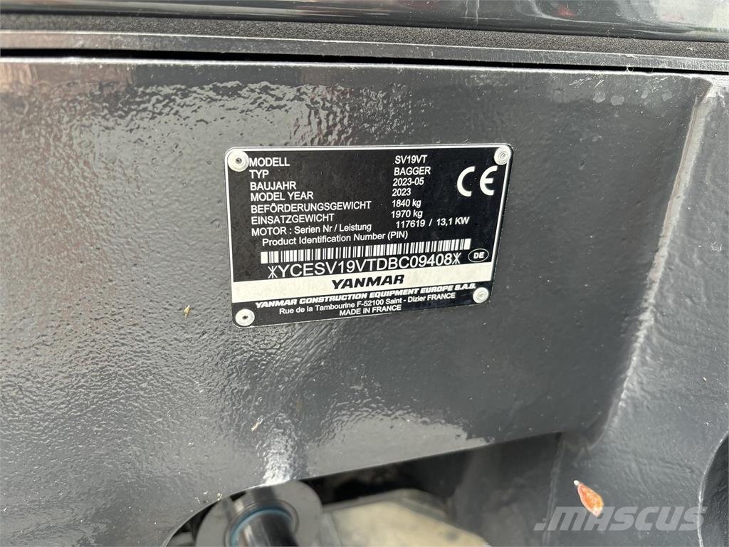 Yanmar SV 19 VT Advance Plus حفارات صغيرة أقل من 7 طن (حفارات صغيرة)