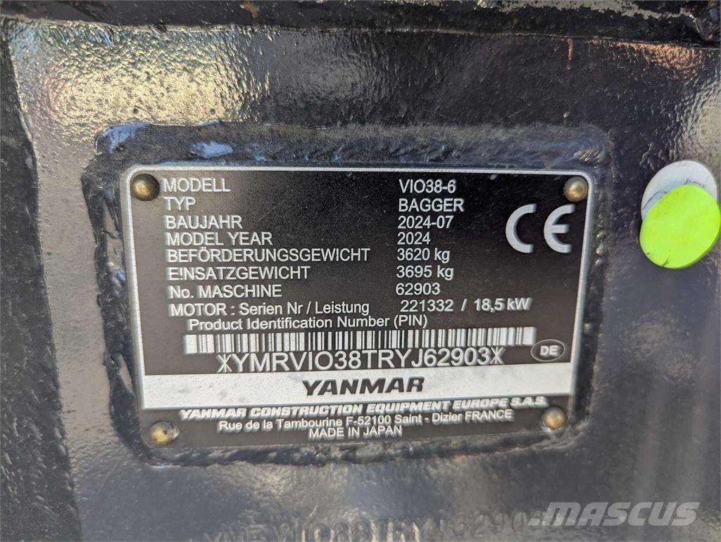 Yanmar VIO 38-6 حفارات صغيرة أقل من 7 طن (حفارات صغيرة)