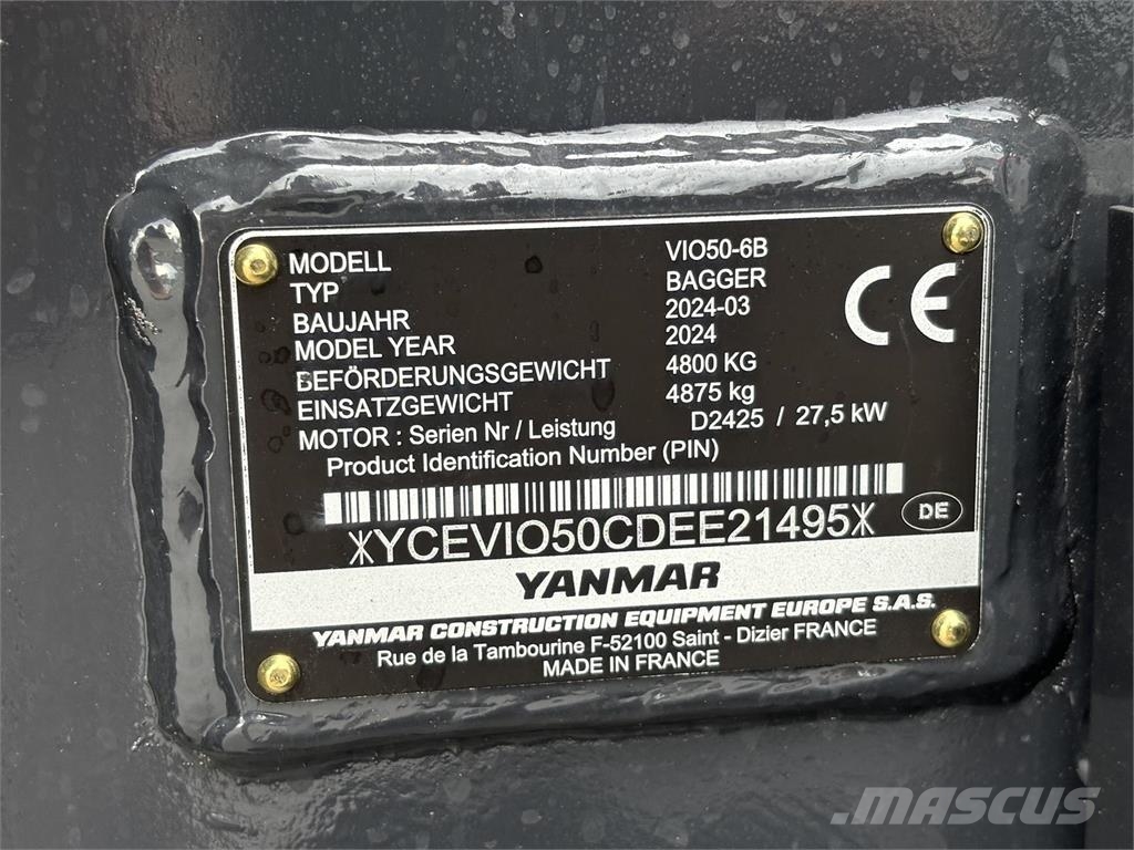 Yanmar ViO 50-6B حفارات صغيرة أقل من 7 طن (حفارات صغيرة)