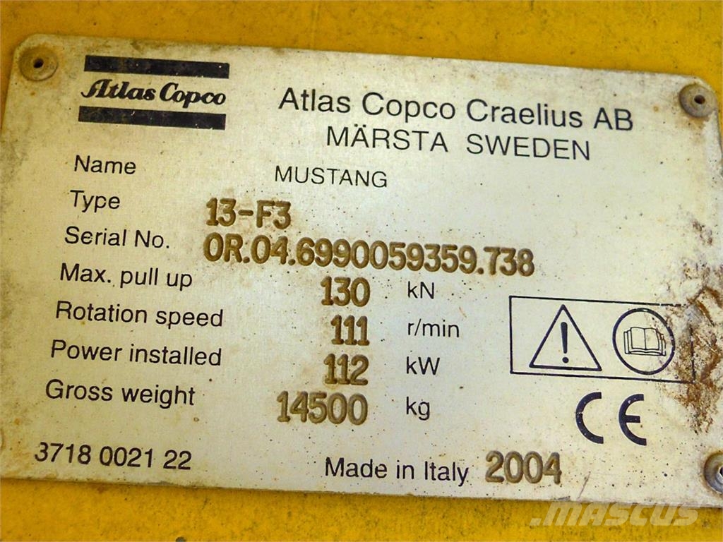 Atlas Copco Mustang 13-F3 Oberflächenbohrgeräte